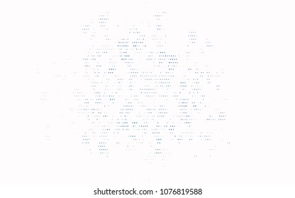 Light BLUE vector pattern with colored spheres. Geometric sample of repeating circles on white background in halftone style.