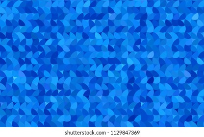 Light BLUE vector pattern with colored spheres. Geometric sample of repeating circles on white background in halftone style.