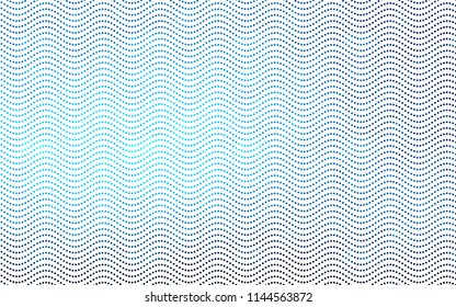 Light BLUE vector pattern with colored spheres. Geometric sample of repeating circles on white background in halftone style.