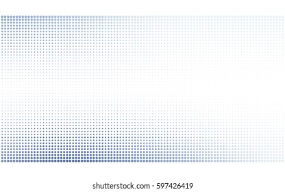 Light BLUE vector pattern with colored spheres. Geometric sample of repeating circles on white background in halftone style.