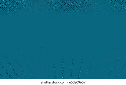 Light BLUE vector pattern with colored spheres. Geometric sample of repeating circles on white background in halftone style.