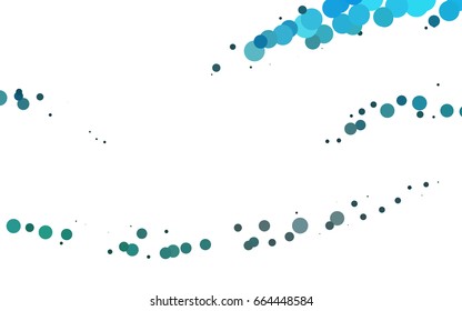 Light BLUE vector pattern with colored spheres. Geometric sample of repeating circles on white background in halftone style.