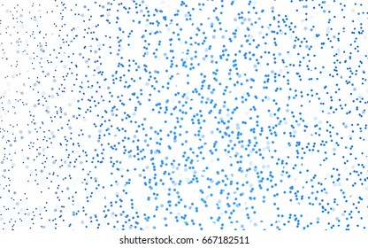 Light BLUE vector pattern with colored spheres. Geometric sample of repeating circles on white background in halftone style.