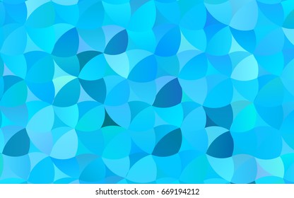 Light BLUE vector pattern with colored spheres. Geometric sample of repeating circles on white background in halftone style.