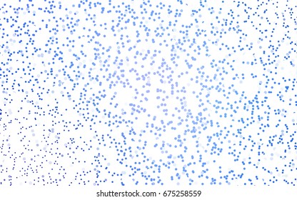 Light BLUE vector pattern with colored spheres. Geometric sample of repeating circles on white background in halftone style.
