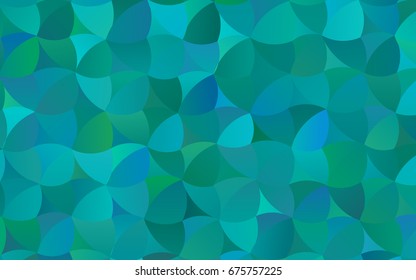 Light BLUE vector pattern with colored spheres. Geometric sample of repeating circles on white background in halftone style.