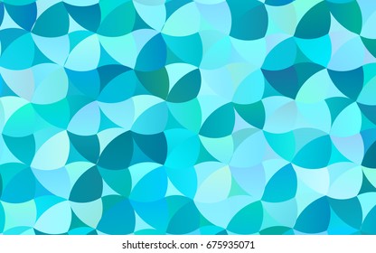Light BLUE vector pattern with colored spheres. Geometric sample of repeating circles on white background in halftone style.