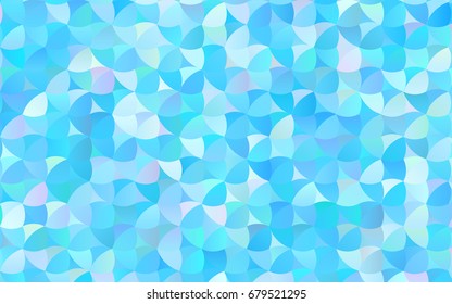 Light BLUE vector pattern with colored spheres. Geometric sample of repeating circles on white background in halftone style.
