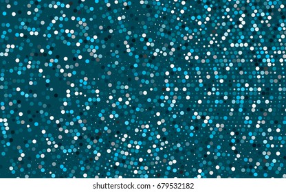 Light BLUE vector pattern with colored spheres. Geometric sample of repeating circles on white background in halftone style.