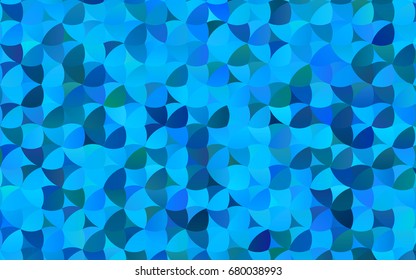 Light BLUE vector pattern with colored spheres. Geometric sample of repeating circles on white background in halftone style.