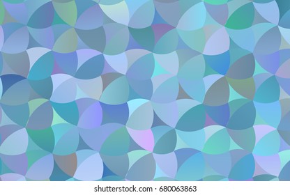 Light BLUE vector pattern with colored spheres. Geometric sample of repeating circles on white background in halftone style.