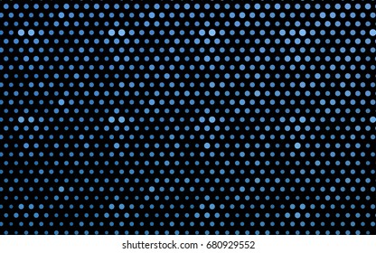 Light BLUE vector pattern with colored spheres. Geometric sample of repeating circles on white background in halftone style.