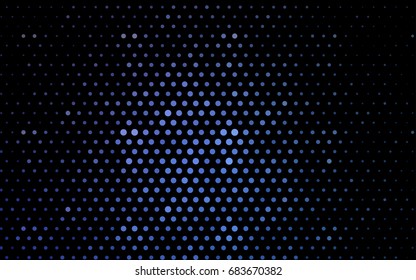 Light BLUE vector pattern with colored spheres. Geometric sample of repeating circles on white background in halftone style.