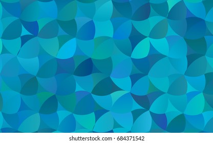 Light BLUE vector pattern with colored spheres. Geometric sample of repeating circles on white background in halftone style.