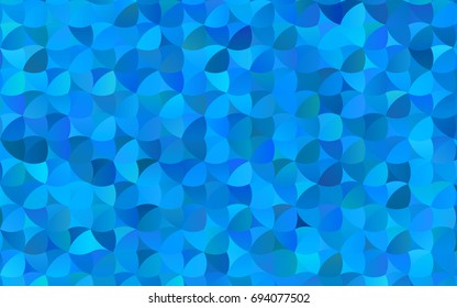 Light BLUE vector pattern with colored spheres. Geometric sample of repeating circles on white background in halftone style.
