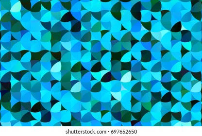 Light BLUE vector pattern with colored spheres. Geometric sample of repeating circles on white background in halftone style.