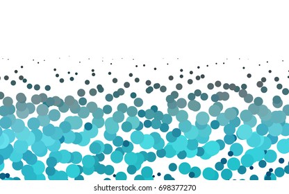 Light BLUE vector pattern with colored spheres. Geometric sample of repeating circles on white background in halftone style.