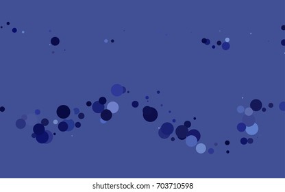 Light BLUE vector pattern with colored spheres. Geometric sample of repeating circles on white background in halftone style.