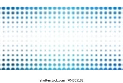 Light BLUE vector pattern with colored spheres. Geometric sample of repeating circles on white background in halftone style.