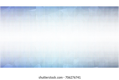 Light BLUE vector pattern with colored spheres. Geometric sample of repeating circles on white background in halftone style.