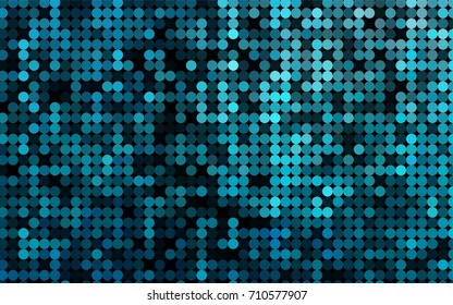 Light BLUE vector pattern with colored spheres. Geometric sample of repeating circles on white background in halftone style.