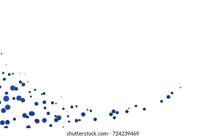 Light BLUE vector pattern with colored spheres. Geometric sample of repeating circles on white background in halftone style.