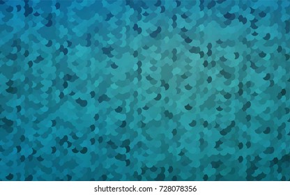 Light BLUE vector pattern with colored spheres. Geometric sample of repeating circles on white background in halftone style.