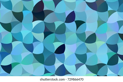 Light BLUE vector pattern with colored spheres. Geometric sample of repeating circles on white background in halftone style.