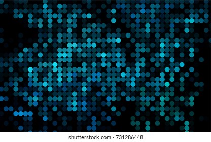 Light BLUE vector pattern with colored spheres. Geometric sample of repeating circles on white background in halftone style.