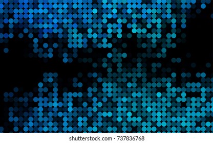 Light BLUE vector pattern with colored spheres. Geometric sample of repeating circles on white background in halftone style.