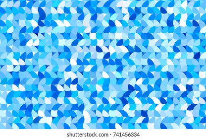Light BLUE vector pattern with colored spheres. Geometric sample of repeating circles on white background in halftone style.