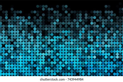 Light BLUE vector pattern with colored spheres. Geometric sample of repeating circles on white background in halftone style.