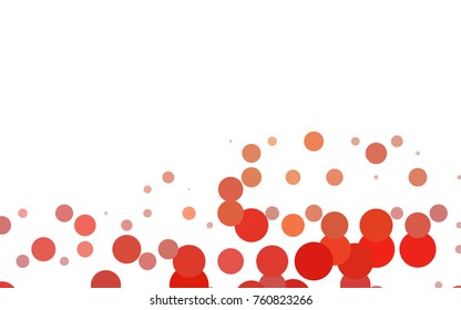 Light BLUE vector pattern with colored spheres. Geometric sample of repeating circles on white background in halftone style.
