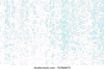 Light BLUE vector pattern with colored spheres. Geometric sample of repeating circles on white background in halftone style.