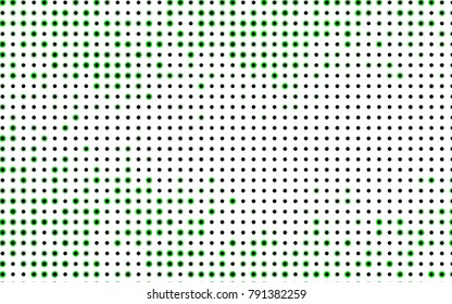 Light BLUE vector pattern with colored spheres. Geometric sample of repeating circles on white background in halftone style.