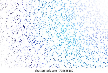 Light BLUE vector pattern with colored spheres. Geometric sample of repeating circles on white background in halftone style.
