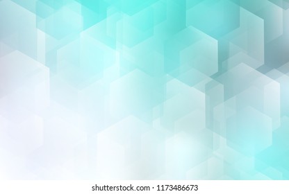 Light BLUE vector pattern with colorful hexagons. White background with colorful hexagons. New design for website's poster, banner.