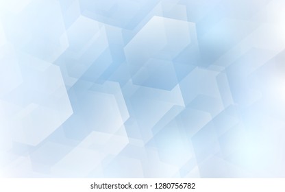 Light BLUE vector pattern with colorful hexagons. Design in abstract style with hexagons. New design for website's poster, banner.