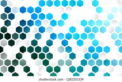 Light BLUE vector pattern with colorful hexagons. Glitter abstract illustration in hexagonal style. Pattern can for your ad, booklets.
