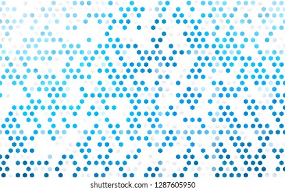 Light BLUE vector pattern with colorful hexagons. Colorful hexagons on white backdrop. New template for your brand book.