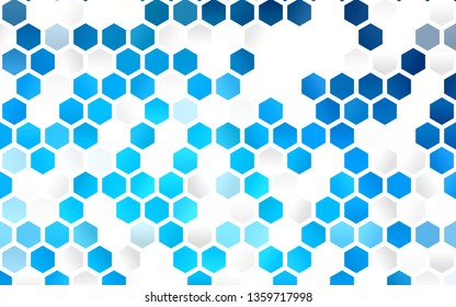 Light BLUE vector pattern with colorful hexagons. Glitter abstract illustration in hexagonal style. Pattern can be used for landing pages.