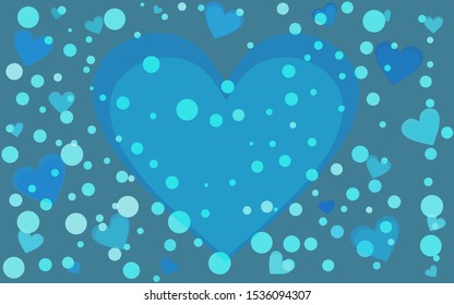 Light BLUE vector  pattern with colorful hearts. Illustration with hearts in love concept for valentine's day. Design for your business advert of anniversary.