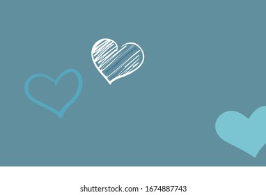 Light BLUE vector pattern with colorful hearts. Smart illustration with gradient hearts in valentine style. Design for celebrating of Valentine Day.