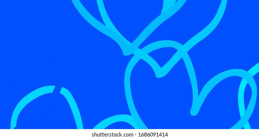 Light BLUE vector pattern with colorful hearts. Glitter abstract illustration with colorful hearts in romantic style. Pattern for marriage gifts, congratulations.