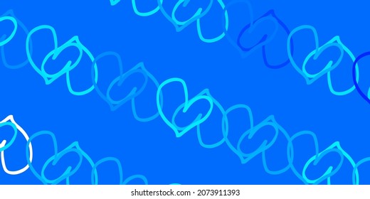 Light BLUE vector pattern with colorful hearts. Illustration with hearts in love concept for valentine's day. Design for your business advert of anniversary.