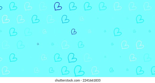 Light BLUE vector pattern with colorful hearts. Colorful illustration with gradient feminism shapes. Best design to show the power of women.