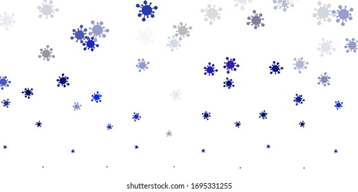 Light blue vector pattern with coronavirus elements. Colorful abstract illustration with gradient medical shapes. Simple design against epidemic information.