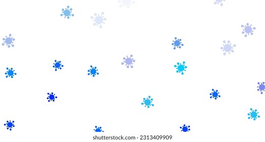 Patrón vectorial azul claro con elementos coronavirus. Símbolos de enfermedades degradadas coloridas en un estilo simple y abstracto. Mejor diseño para eventos de cuarentena.