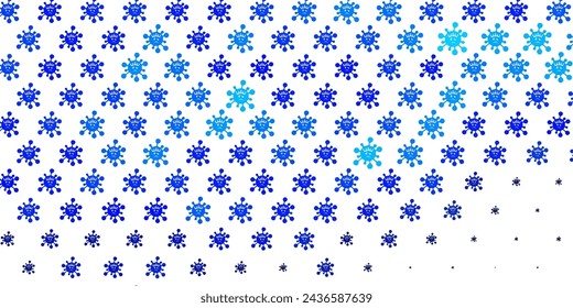 Light BLUE vector pattern with coronavirus elements. Abstract illustration with biological gradient shapes. Design for biohazard warning.