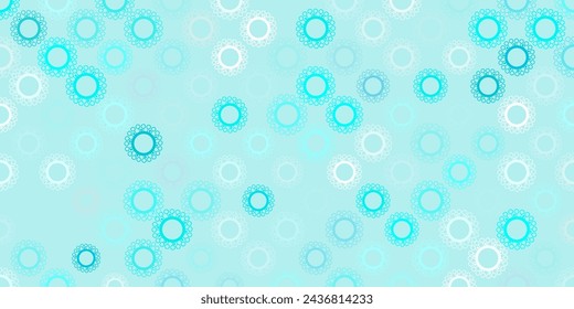 Light blue vector pattern with coronavirus elements. Simple design in abstract style with infection forms. Wallpaper for health protection.